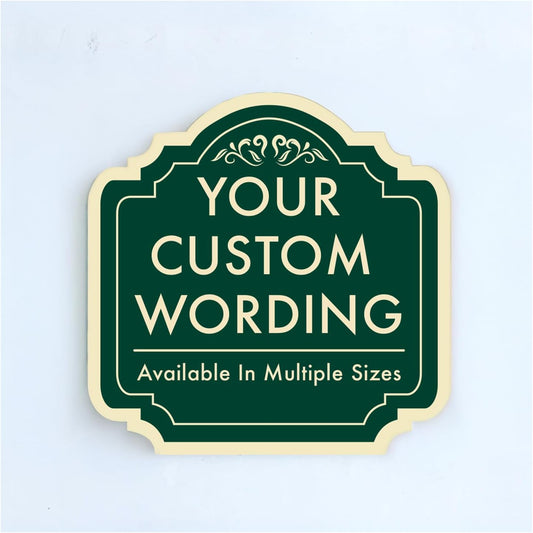 Custom Decorative Outdoor Metal Sign - Personalized Aluminum Driveway Sign, Waterproof, Made in USA - Design 2 Forest Green 24x24 In