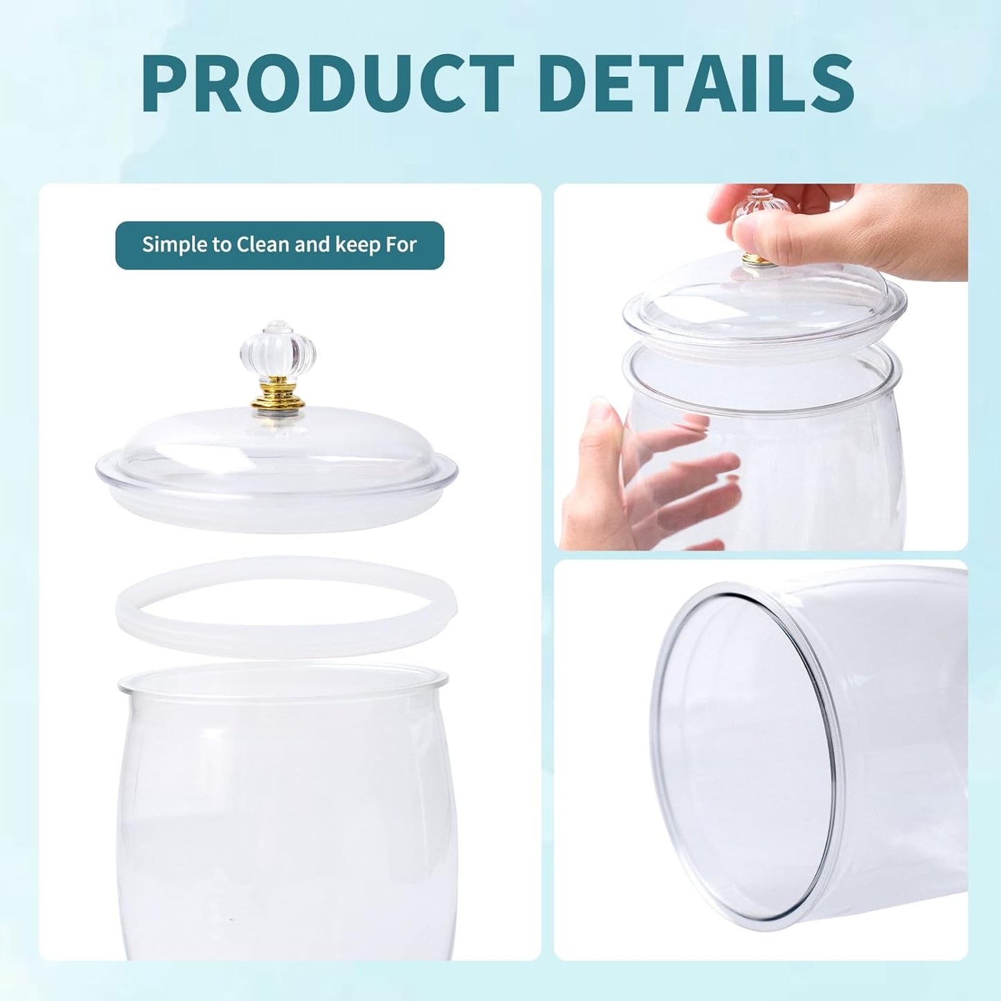 6 Pcs 64 oz Candy and Cookie Jar with Lids 6 Spoons Plastic Jars Decorative Apothecary Jars Candy Buffet Containers Clear Can Airtight Food Storage Canister for Home Decoration Supplies
