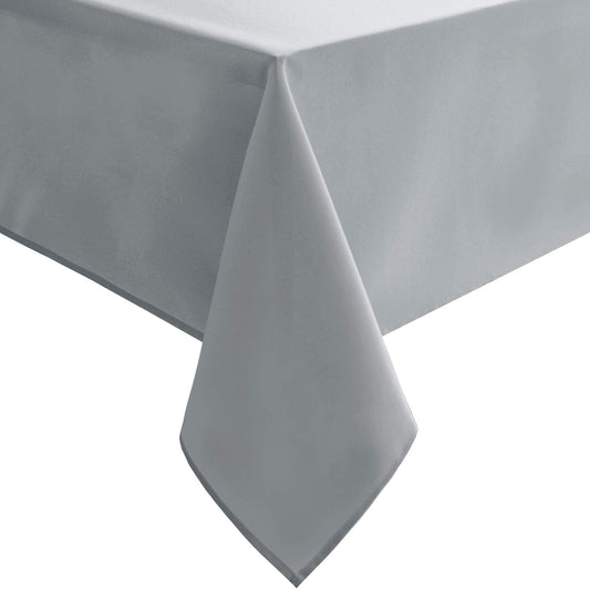 Hiasan Silver Grey Rectangle Tablecloth - Waterproof and Spillproof Washable Fabric Table Cloth for Dining Room Kitchen Party and Outdoor, 90 x 132 Inch