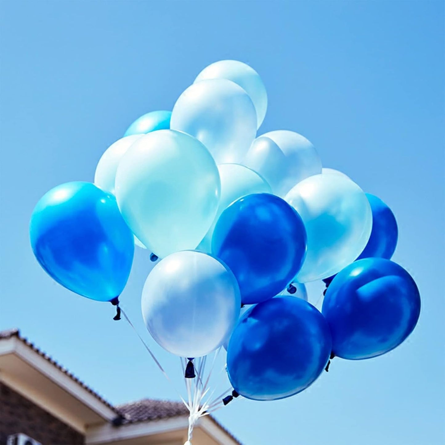 Blue Balloon Set, 60 Packs 12 Inches Metallic Balloons Pearl Macaron Baby Blue Balloon Light Blue Mixed Ballons for Bridal Shower, Baby Shower, Birthday, Wedding Party
