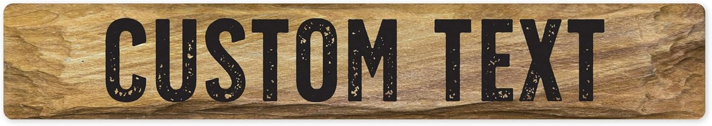 Custom Sign, Custom Street Sign, 11 Font Colors, 13 Font Styles, 4 Hole Options, 22 Sizes, 6x36 Inches, Rust Free DiBound, Fade Resistant, Made in USA by My Sign Center (Stone)
