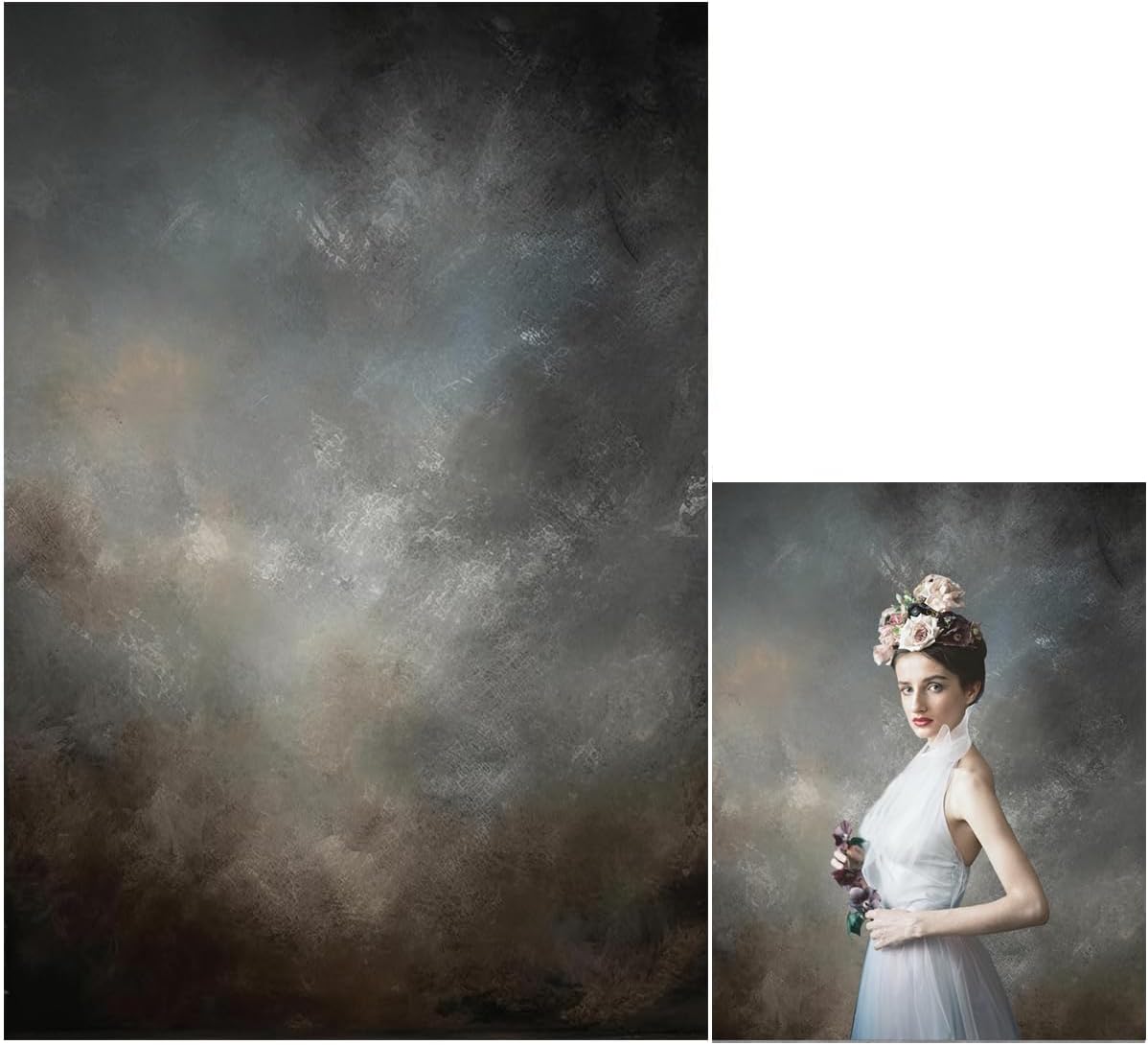 6.5x10ft Fabric Abstract Backdrop for Photography Vintage Portrait Old Master Background for Studio Prop