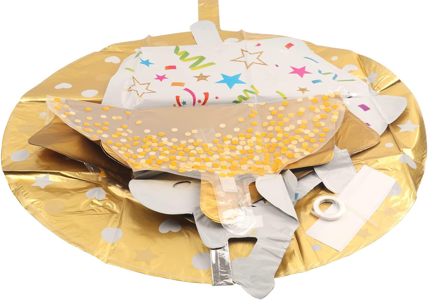 36inch Large Gold Round Foil Helium Mylar Balloons Set 8pcs For Gold Happy Birthday Party Decorations