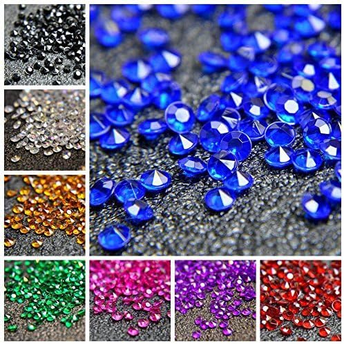 1000pcs/ Pack Wedding Table Acrylic Diamond Scatter Crystals Confetti Acrylic Gems Vase Fillers Rhinestones for Wedding, Bridal Shower, Vase Beads Decorations (10mm, Champagne)