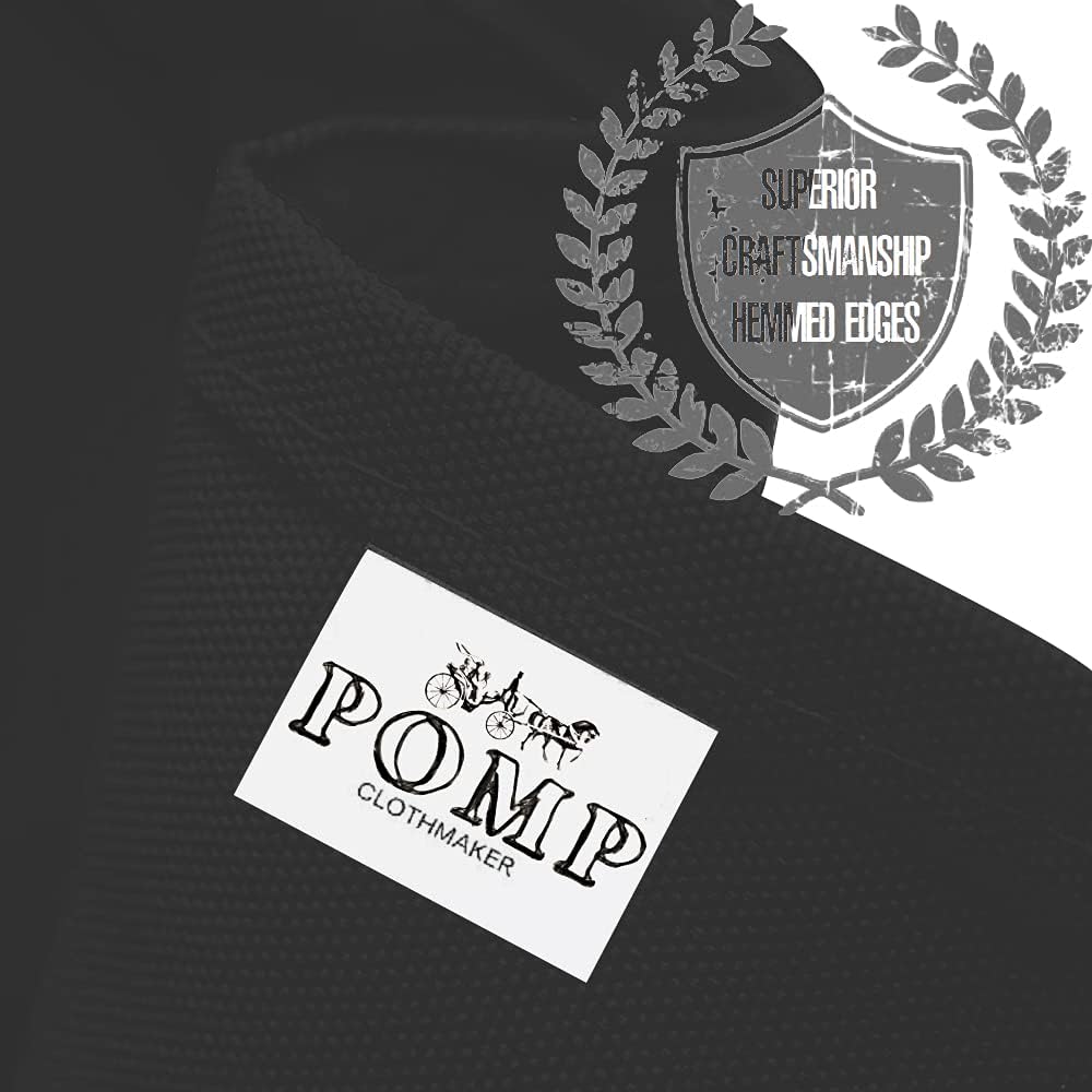 Pomp Black 70" Inch Round Premium Polyester Tablecloth (2Pack) | Wrinkle + Stain Resistant Easy Care Fabric | Fits Round or Circle Table