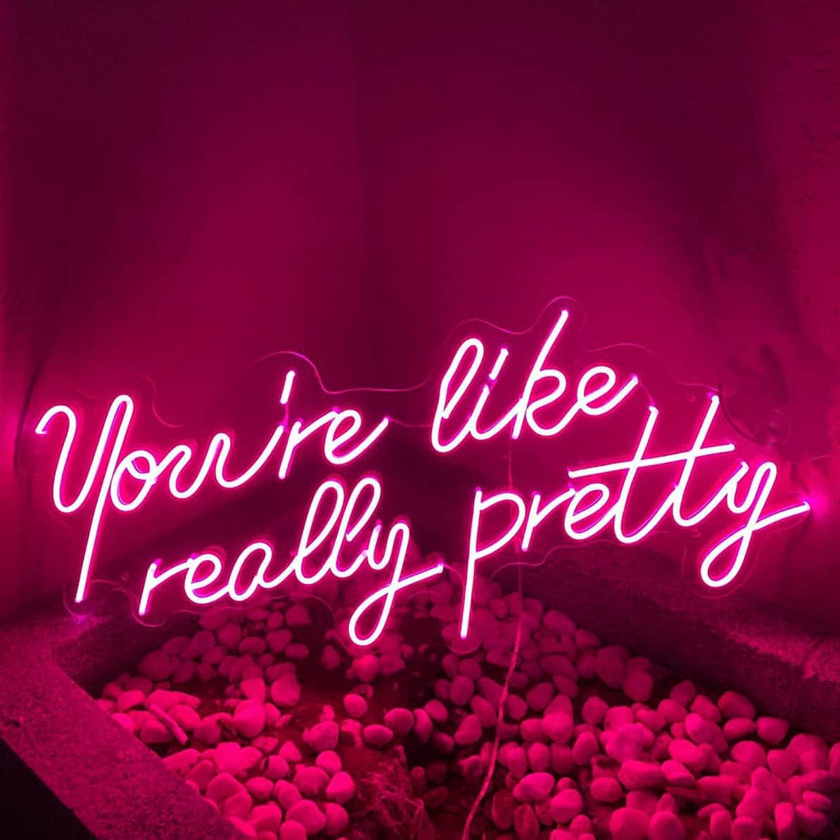Ulalaza LED Neon Sign Night Light for Wall Party Décor Bedroom Room Bar Wedding Home Birthday Art Decoration Christmas with USB Chain Light modulator 5v (lets party blue)