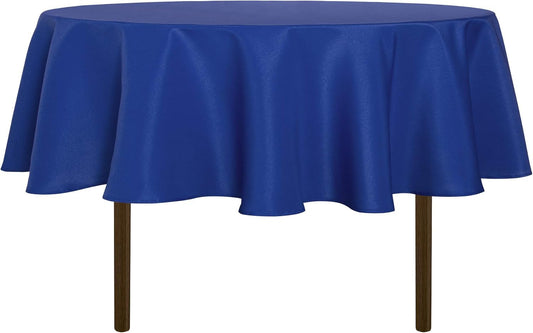 sancua Round Tablecloth - 80 Inch - Water Resistant Spill Proof Washable Polyester Table Cloth Decorative Fabric Table Cover for Dining Tables, Buffet Parties and Camping, Royal Blue