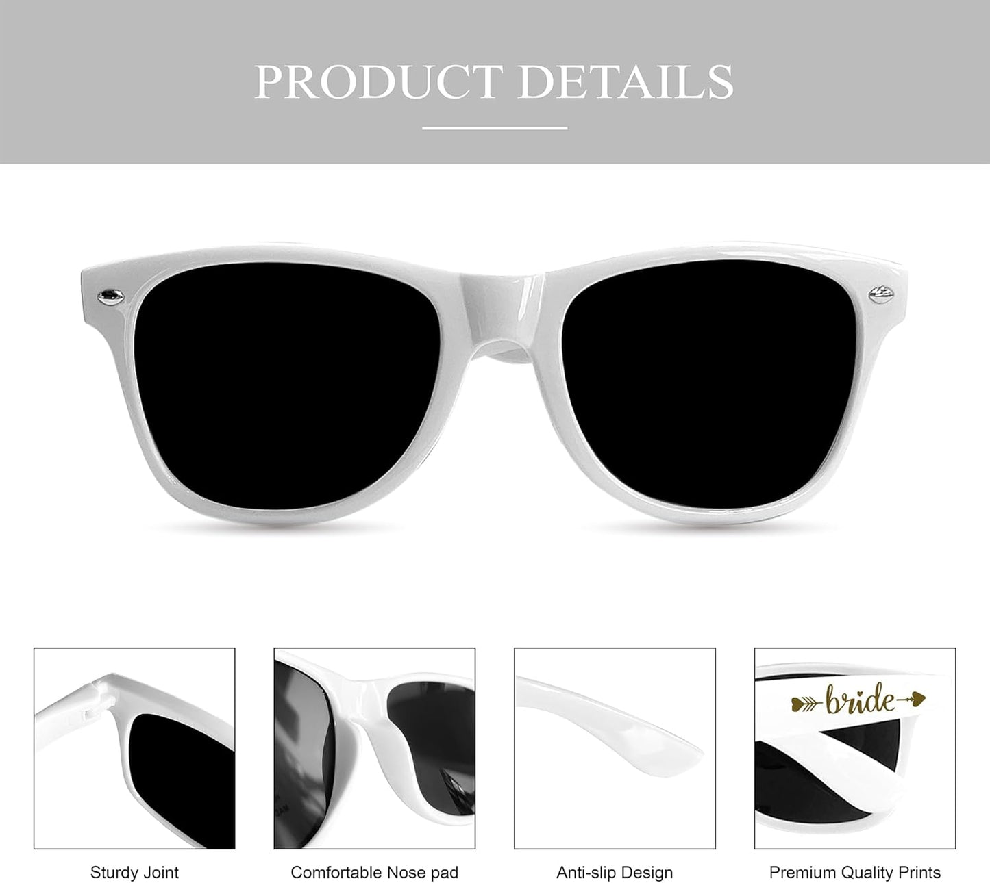 LADY&HOME 10 Pack Bachelorette Party Sunglasses Favors, Bridesmaid and Bride Tribe Sunglasses for Bridal Party, Bridal Shower(Purple)