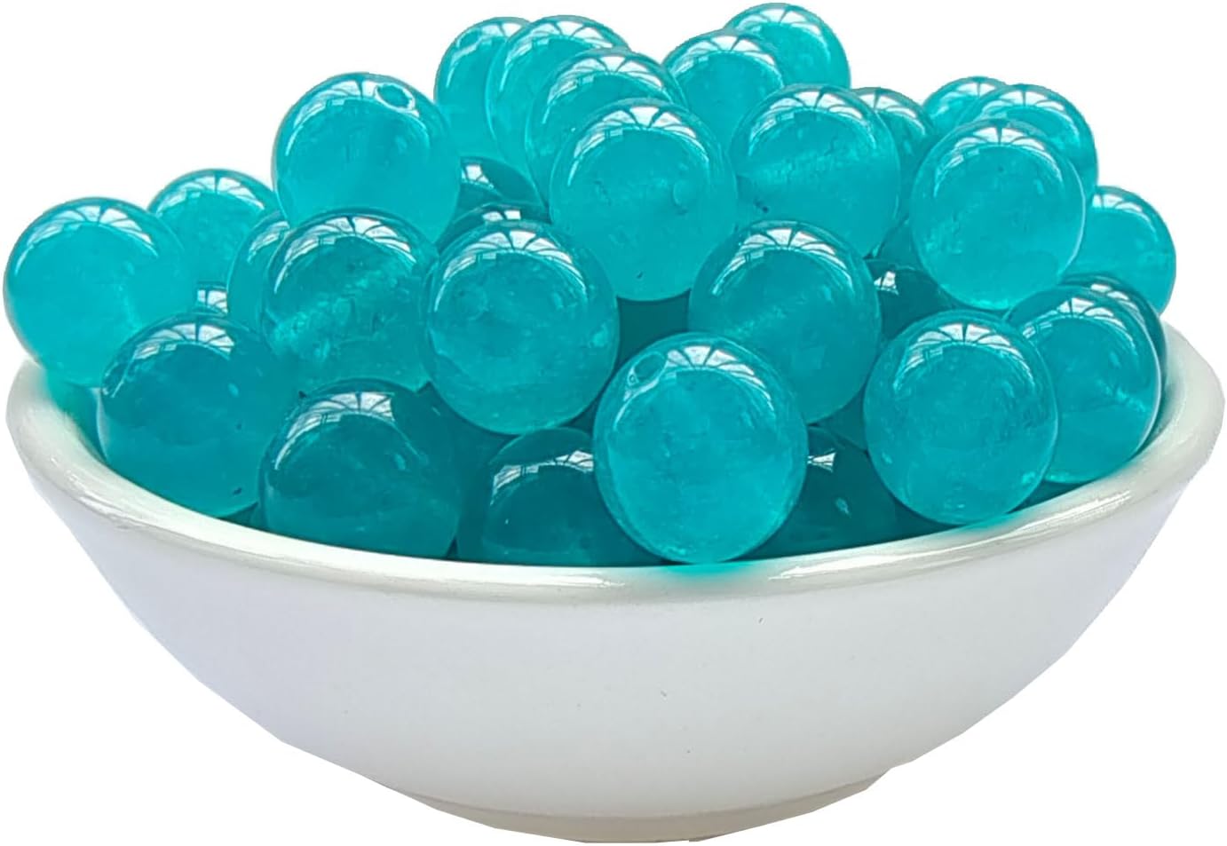 Stone Beads 8mm 100pcs Lake Blue Chalcedony Beads Round Loose Gemstones Beads for Bracelet Necklace Jewelry Making (8mm, 60817 Lake Blue Chalcedony)