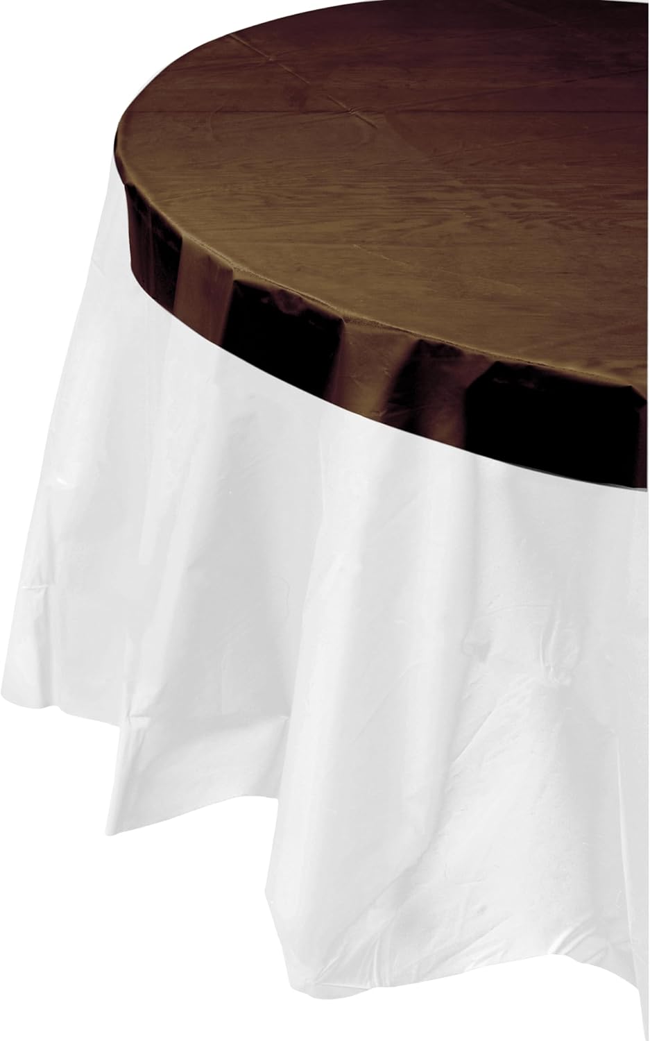 Party Solids Pack Of 12 Premium Plastic Tablecloth 84 Inch Round Table Cover - Clear