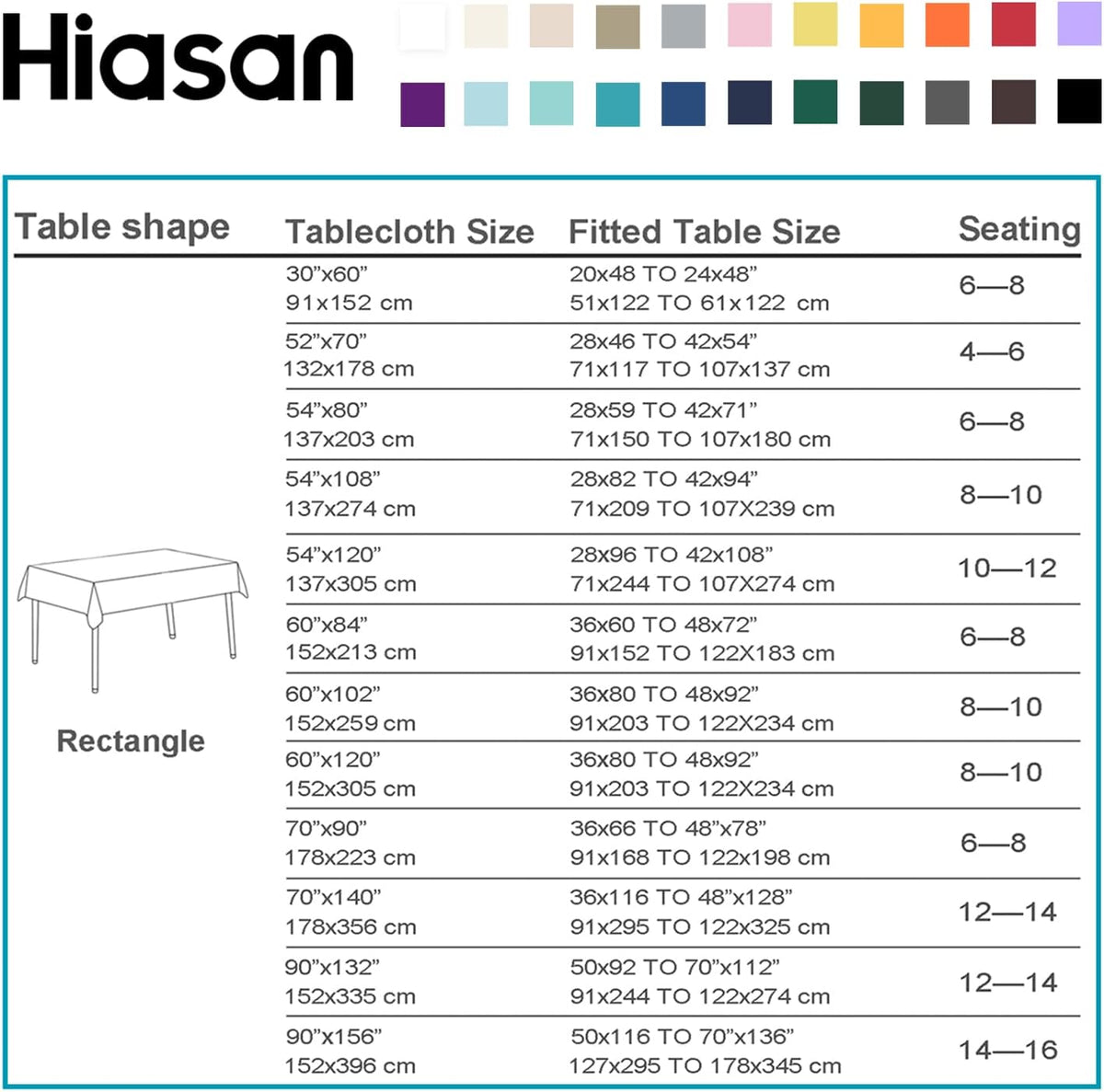 Hiasan 2 Pieces Pink Tablecloth Rectangle - Washable Waterproof Fabric Oblong Table Cloth for Card Tables, Party and Dining, 54 x 80 Inch