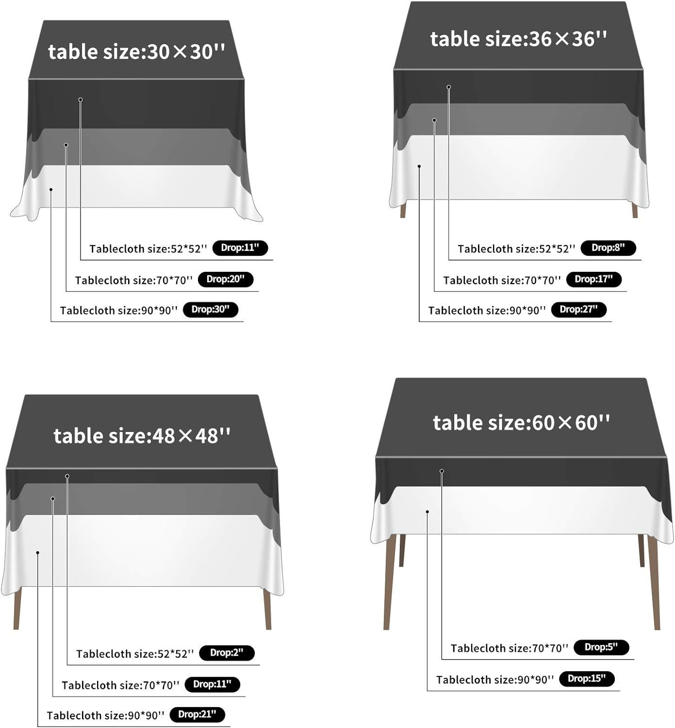 Cupuamon Square Tablecloth 52x52 inch Washable Polyester Fabric Table Cloth for Wedding Party Dining Banquet Decoration（52x52,Gold）