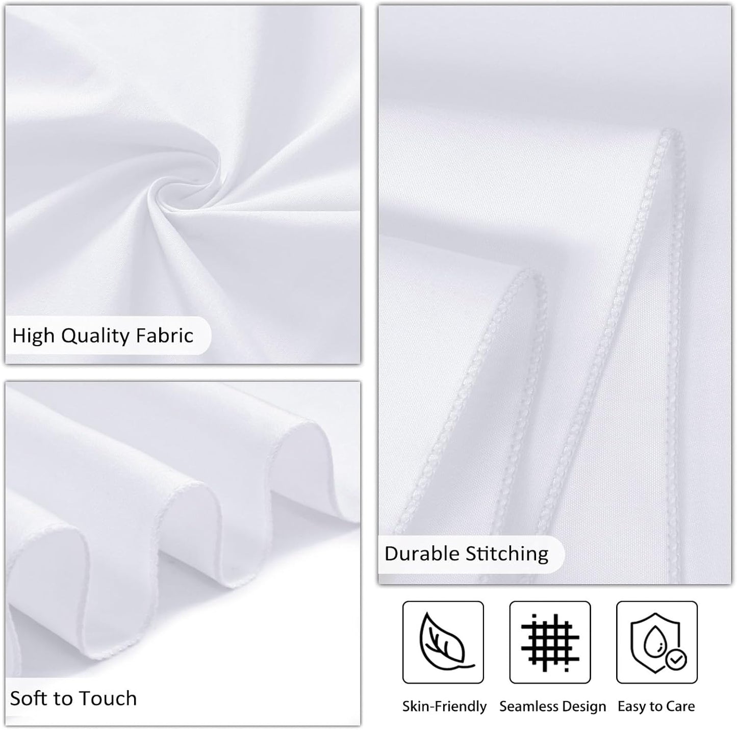 8 Pack White Table Cloth 90 x 132 Inch Rectangular Tablecloths for 6 Foot Rectangle Tables, Wrinkle Resistant White Tablecloth Washable Polyester Fabric Table Covers for Party Wedding Banquet