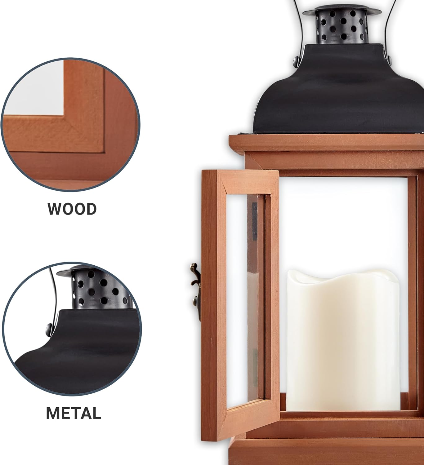 Let's Make Memories Personalized Memorial Lantern - Sympathy - Condolences - in Memory - LED Candle - Automatic Timer - Wood/Metal - I Am Free