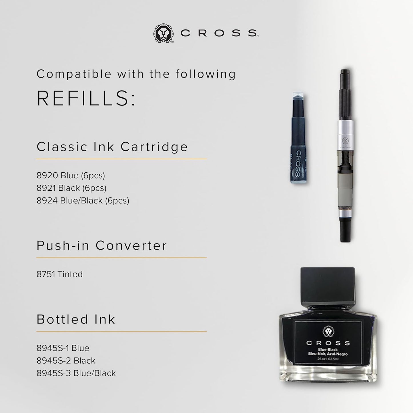 Cross Bailey Light Refillable Fountain Presented in a Everyday Gift Box - Extra fine nib