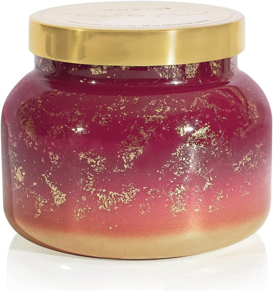 Capri Blue Glimmer Jar Candles - Luxury Holiday Scented Candles for Home - Long Lasting Soy Wax Blend - Scented Holiday & Home Decor - Tinsel & Spice Oversized Jar (28 oz)