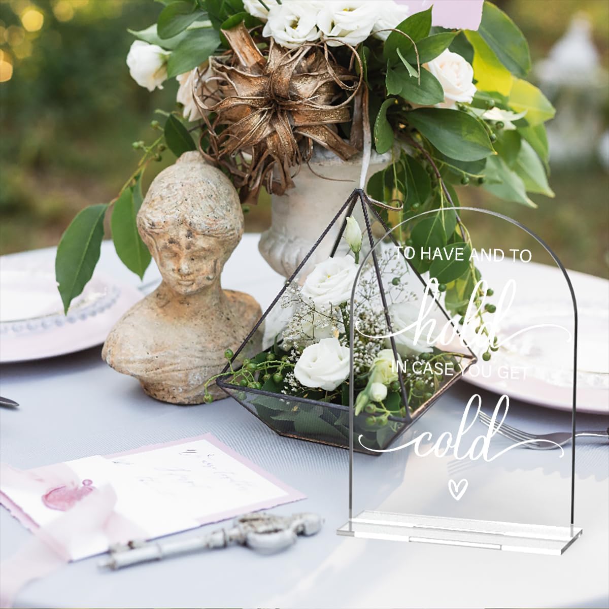 Acrylic Wedding Sign Wedding Signs for Ceremony To Have And To Hold In Case You Get Cold for Wedding Modern Calligraphy Arch Acrylic Table Top Sign for Wedding Reception and Event Party Table