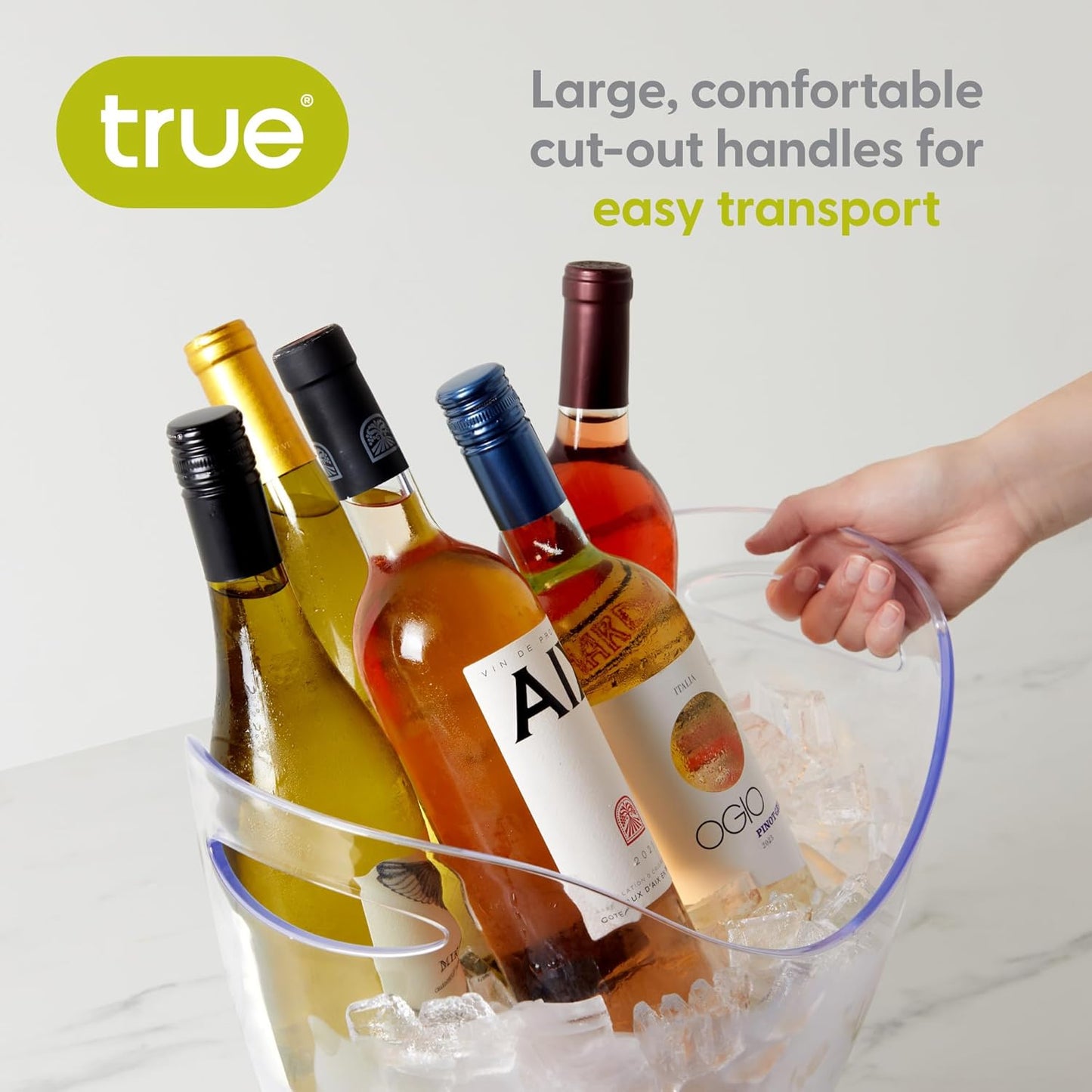 True Chill Acrylic Ice Buckets for Parties and Drinks, 2.11 Gallons (8 Liters) Wine Beer Champagne Bucket, Beverage Tubs Hosting Essentials, Set of 1