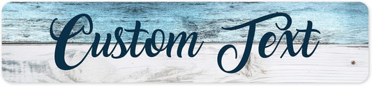 Custom Sign, Custom Street Sign, 11 Font Colors, 13 Font Styles, 4 Hole Options, 22 Sizes, 4x18 Inches, Rust Free DiBound, Fade Resistant, Made in USA by My Sign Center (Coastal)