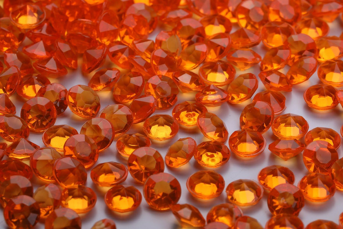 5000 pcs/Pack Wedding Table Scatter Confetti Crystals Acrylic Diamonds 6 mm Rhinestones for Wedding, Bridal Shower, Vase Beads Decorations (6mm, Orange)