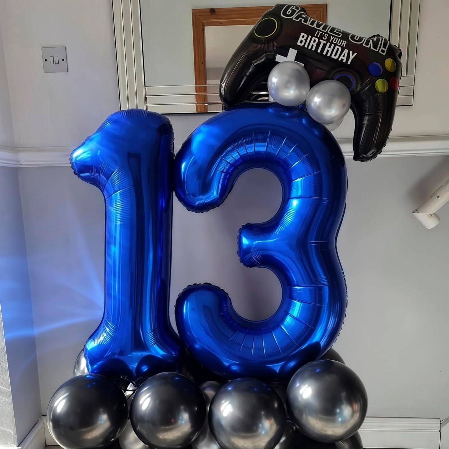 Navy Blue 6 Balloon Number,40 Inch Number 6 Balloon Big Dark Blue 6 Foil Mylar Helium Balloon for Birthday Party Decorations