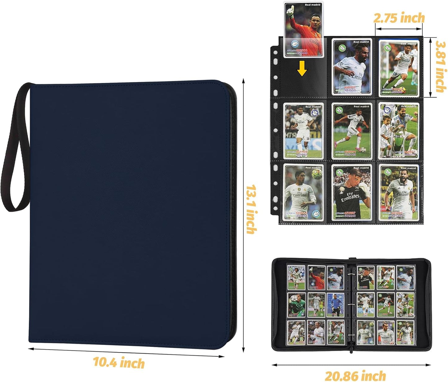 Trading Card Binder, Card Collection Binder Album Folder with 720 Side Loading Pockets, 9 Pocket Trading Card Album Folder for TGC,MTG, Baseball Cards, Yugioh