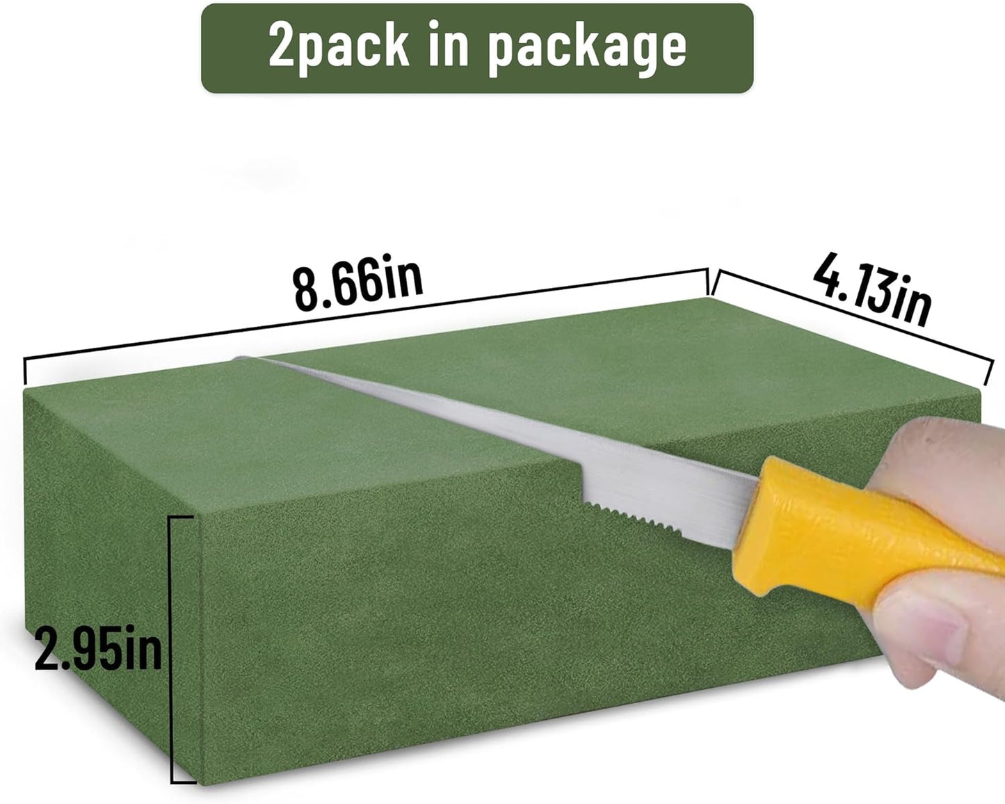 Max Shape Floral Foam Blocks Large 9 Inch,Pack 2 of Wet Floral Foam Bricks,Flower Foam for Artificial Flowers and Wedding Holiday Decorations (2)
