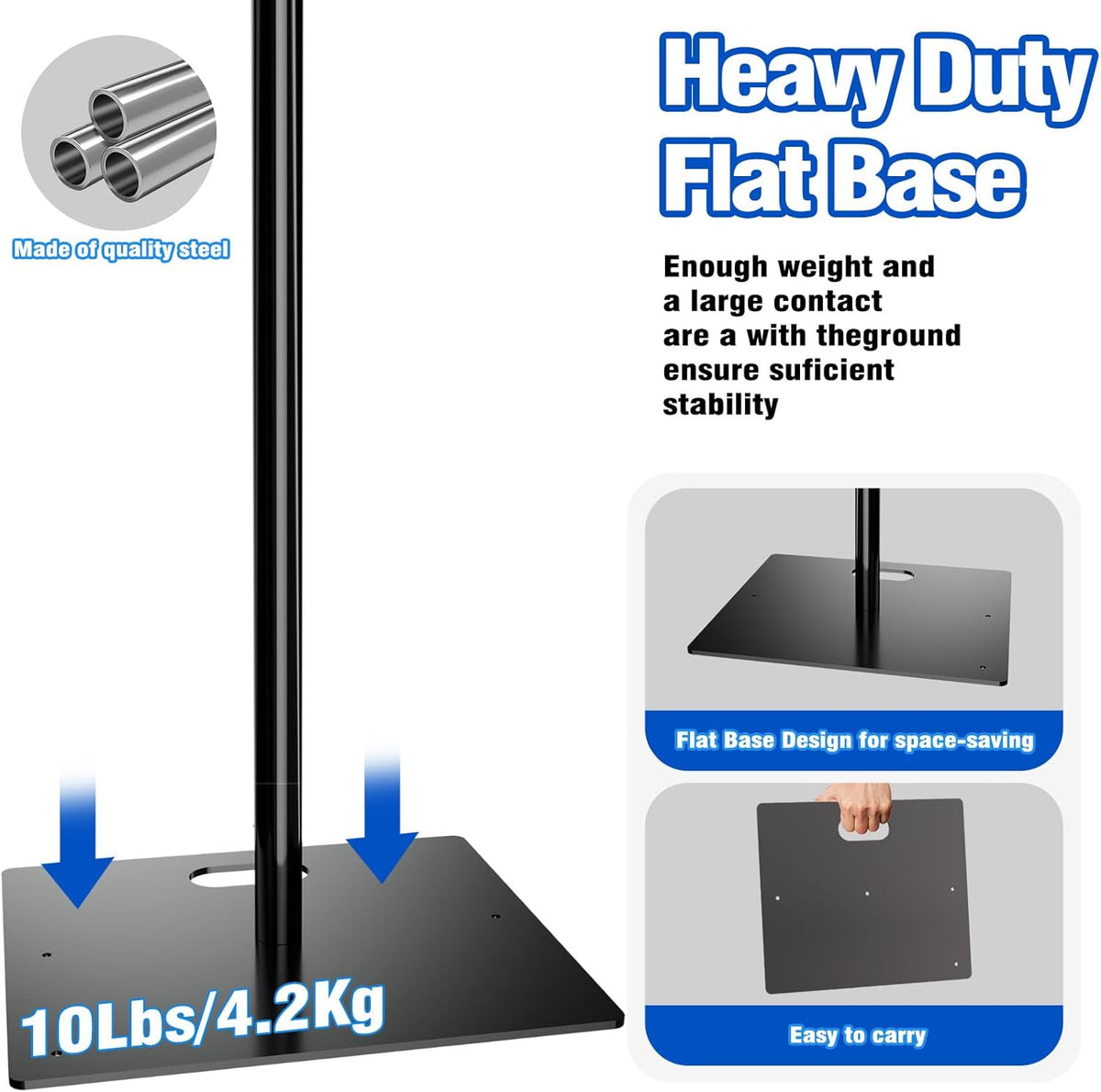 Pipe and Drape Backdrop Stand 8ftx10ft Adjustable Background Support System Heavy Duty Background Stand for Wedding Banquet Decorations Black