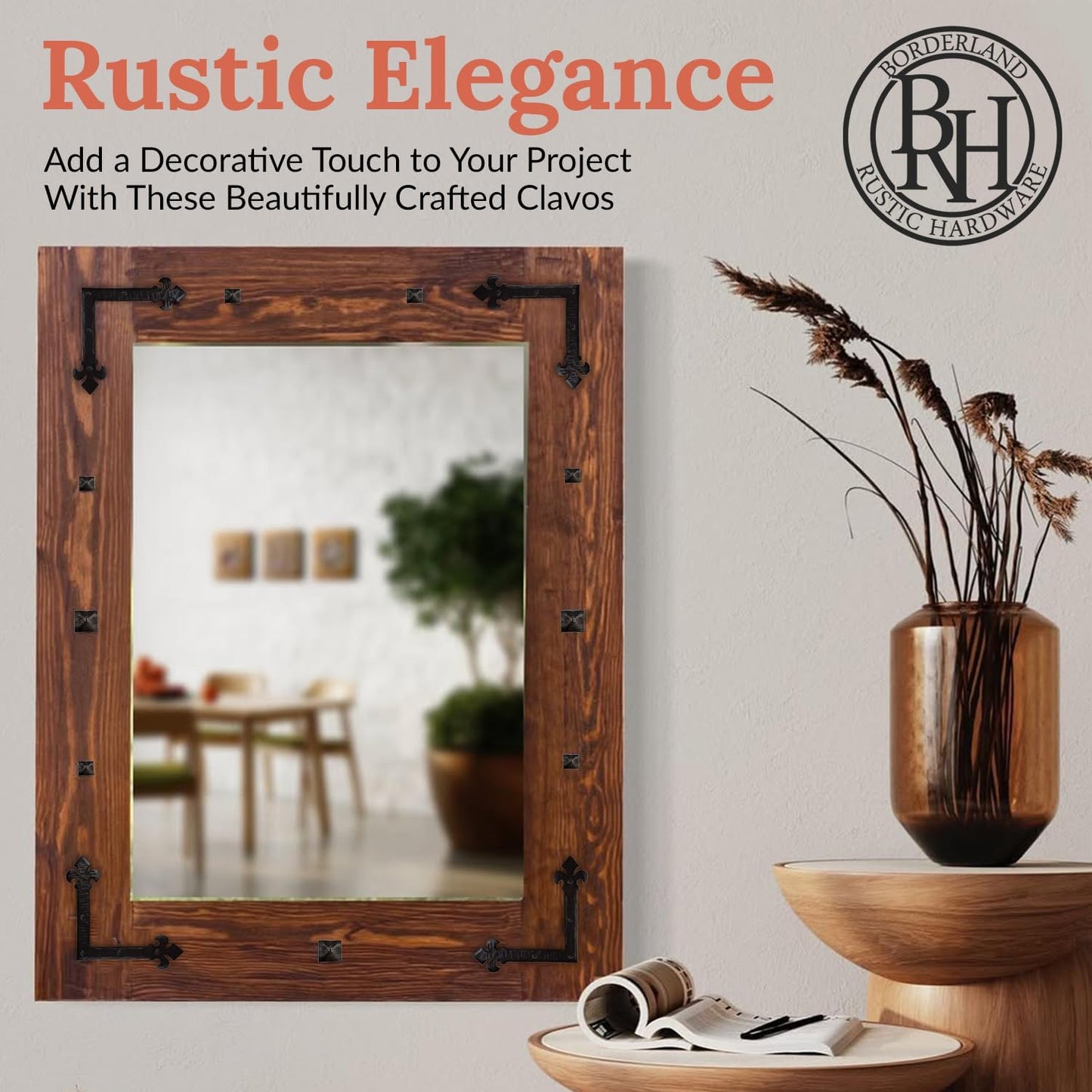 50 Pack 2" Square Head Iron Clavos Decorative Nails – Unfinished – Handmade Rustic Square Fasteners for Farmhouse Shutters, Faux Wood, Barn Doors, Shutters, and Gates – Ornamental Wood Accent