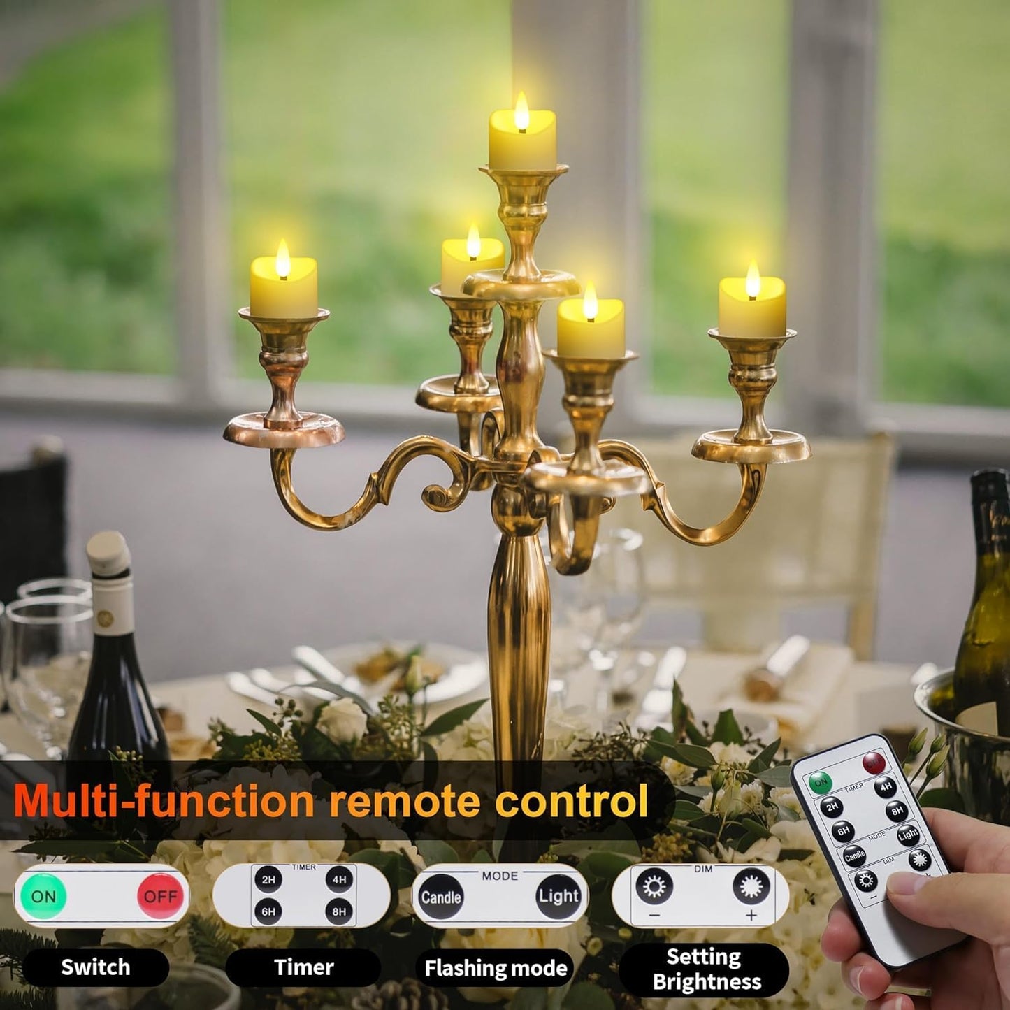 YiaMia Rechargeable Tea Lights with Remote, Flameless LED Candle with 24H Cycle Timer, Battery Operated Tea Lights for Votive, Weddings, Parties, Halloween, Christmas, Home Decoration (6)