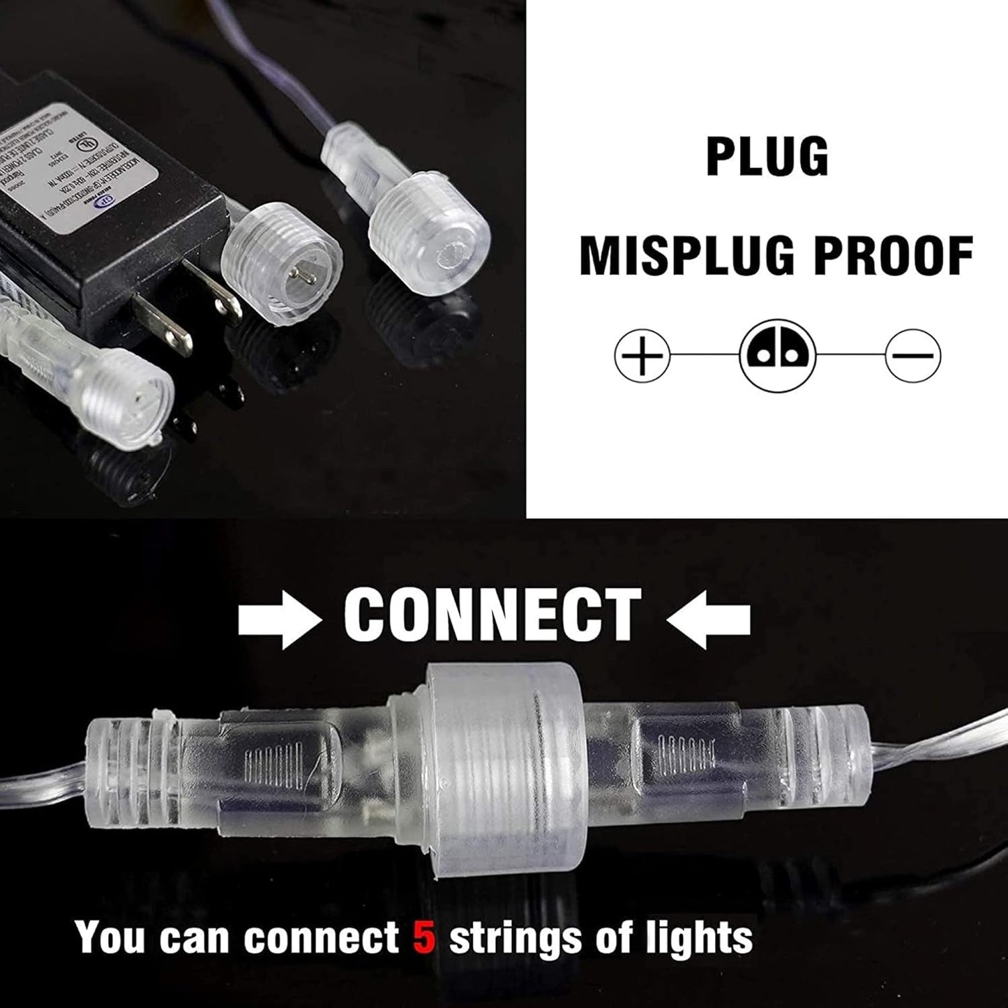 Dazzle Bright 864 LED Christmas Light, Meteor Shower Rain Lights 11.8 Inch 24 Tubes, Waterproof Plug in Falling Rain Lights Christmas Decorations for Xmas Bushes Tree Yard Party (White)