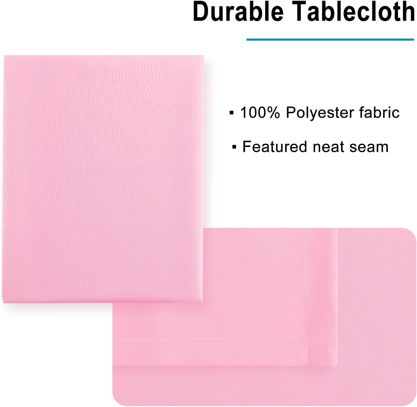 Hiasan Pink Tablecloth for Rectangle Tables - Waterproof and Spillproof Washable Fabric Table Cloth for Dining Room Kitchen Party, 60 x 102 Inch