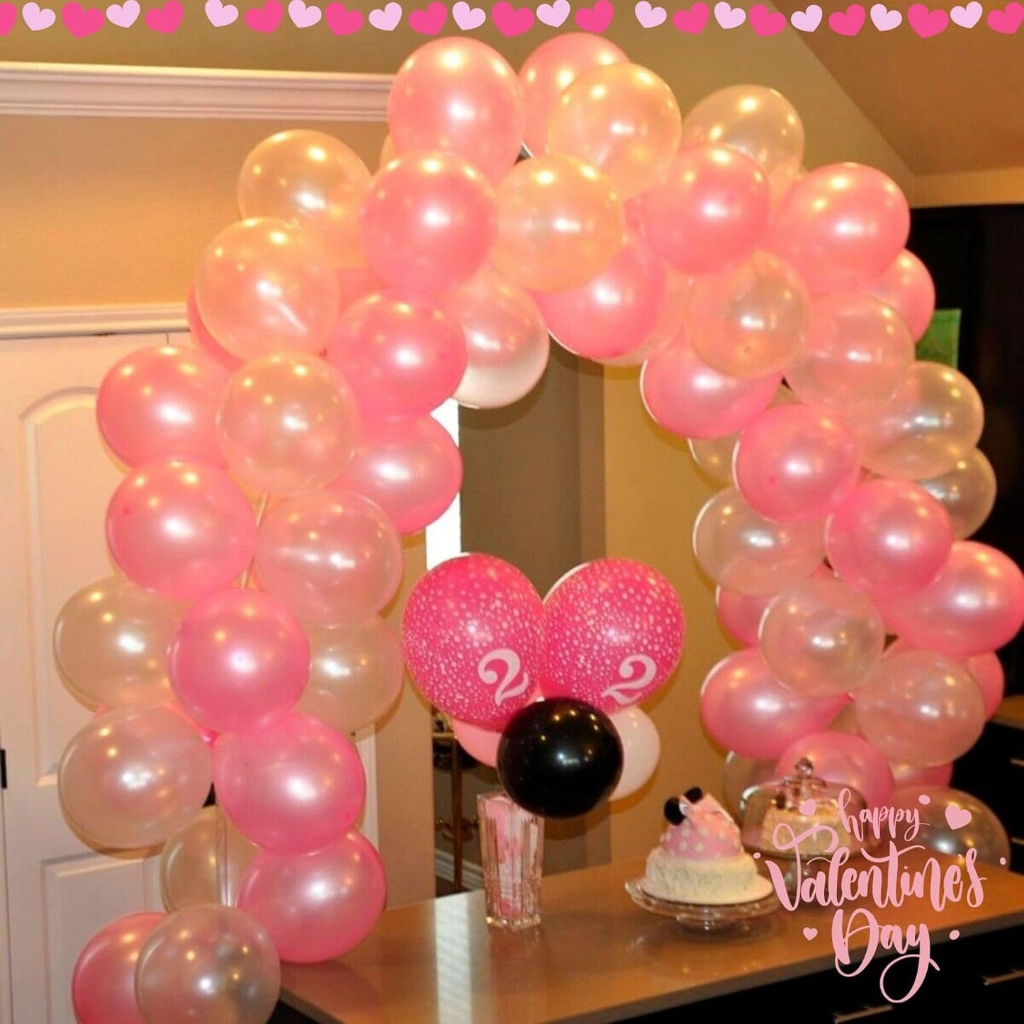 Paready Pink Balloons Set, 60 Pcs 12 Inch Pearl Balloons Metallic Macaron Pink Balloon, Pink Confetti Party Balloon for Girl Women Birthday Wedding Baby Shower Bridal Shower Decorations