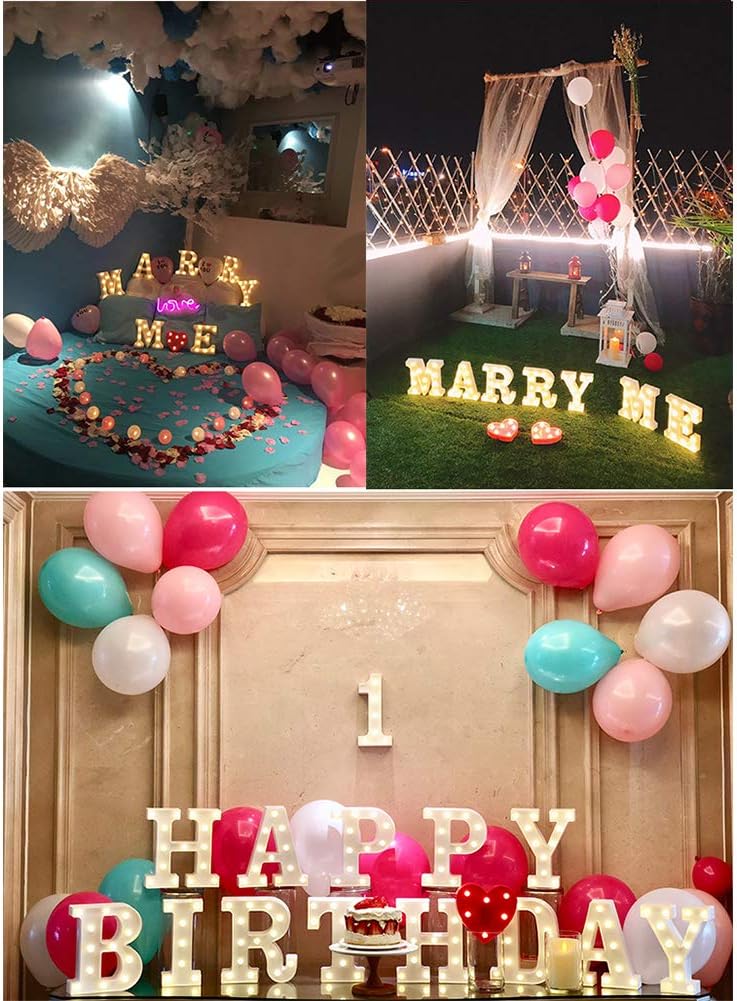 MUMUXI Marquee Light Up Letters | Large Light Up Numbers | Battery Powered and Bright with Every Letter of The Alphabet | for Wedding, Birthday, Party, Celebration, Christmas or Home Decoration (R)