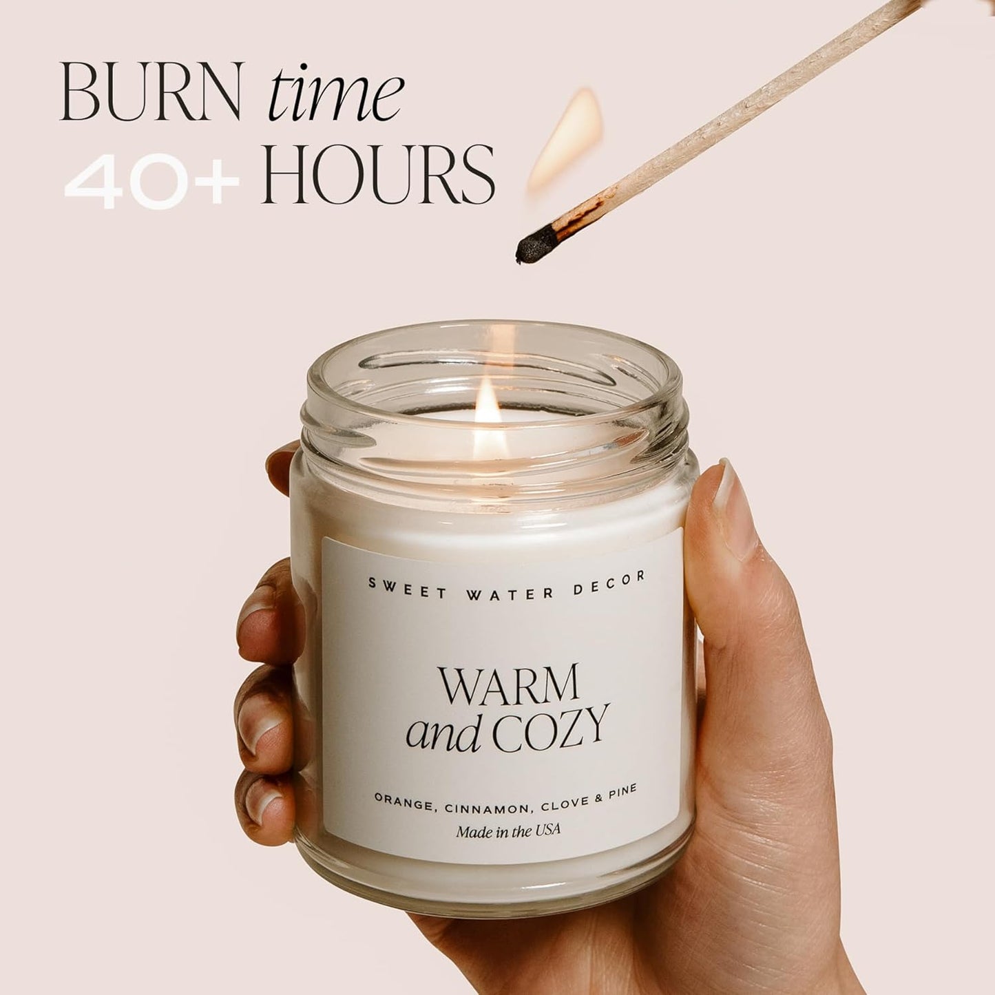 Sweet Water Decor Mr. + Mrs. Candle - Gold Pepper, Clove Leaf, Nutmeg and Lavender Scented Candle for Home - 9oz Clear Jar with 40 Hour Burn Time, Made in USA - Wedding and Engagement Gifts