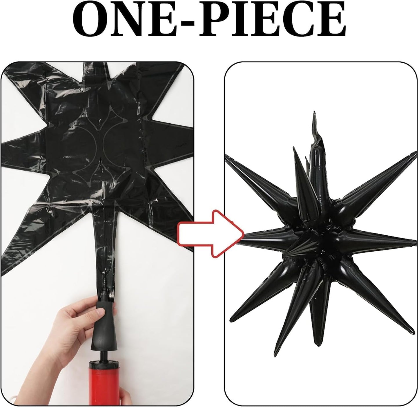 Purple Black Star Balloons 12pcs, 27/22 Inch Foil Star Explosion Balloons, Large Spike Mylar Cone Balloon, Fireworks Shape Balloon Decor for Birthday Halloween Wednesday Graduation