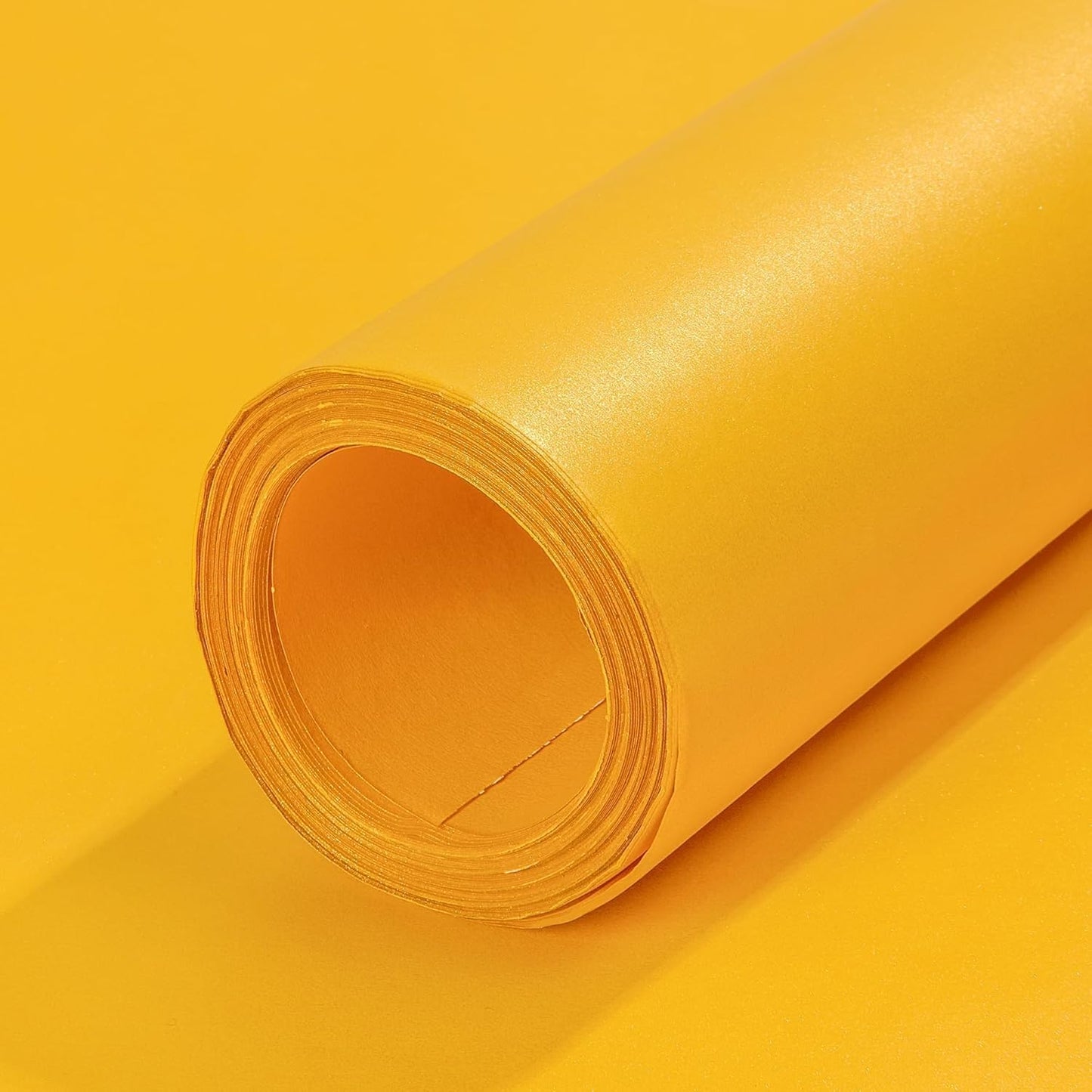 Matte Wrapping Paper Roll - Solid Color Pearly 17.3Inches X 39.4Feet Golden Yellow Shimmer Gift Wrapping Paper Roll Elegant Lustre Paper for Wedding,Valentine's Day,Birthday, Christmas PAP11GY