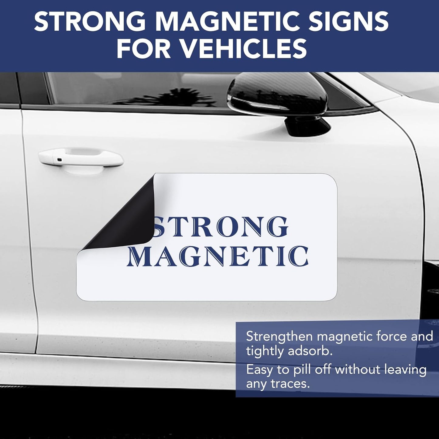 DIYMAG 4Pcs Blank Car Magnets,Door Magnet Rounded Corners Magnetic Set for Vehicle to Advertise Business Cover Company Logo Prevent Cars Scratches Dents, White, 24/" x 12/" -4P