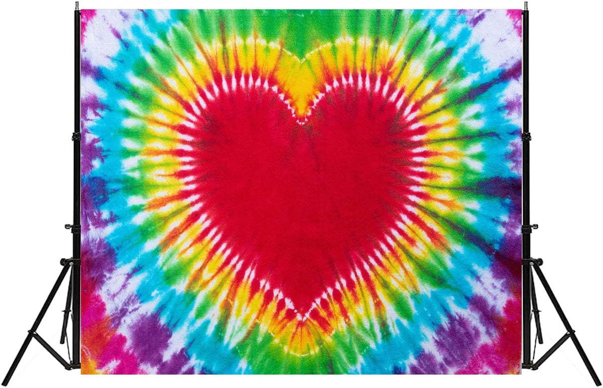 Hippie Backdrop 12x10ft 60s 70s Backgrounds Tie Dye Theme Party Decorations Hippie Supplies Photo Booth Props