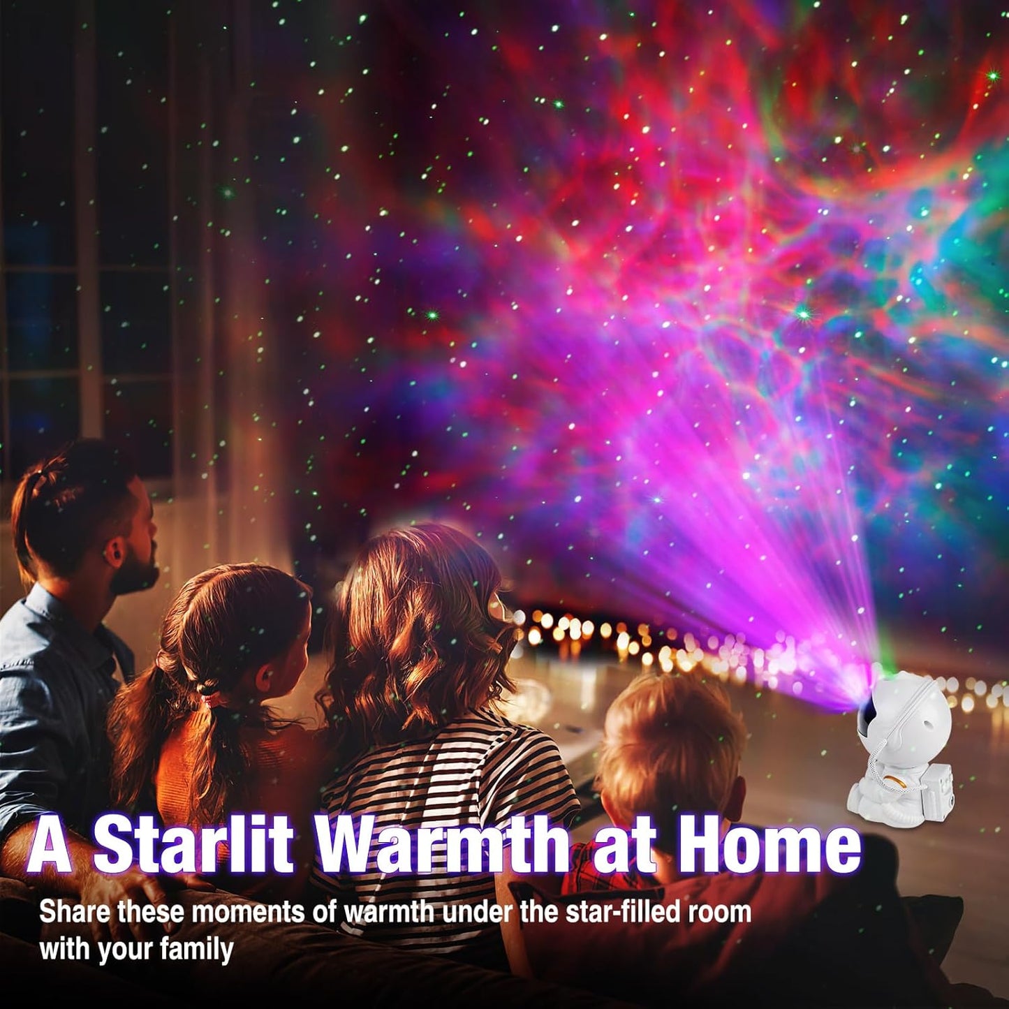 Astronaut Galaxy Projector Night Light – White Astronaut Holding Star, Star Projector Galaxy Lamp for Kids Bedroom, Space Decor & Gift
