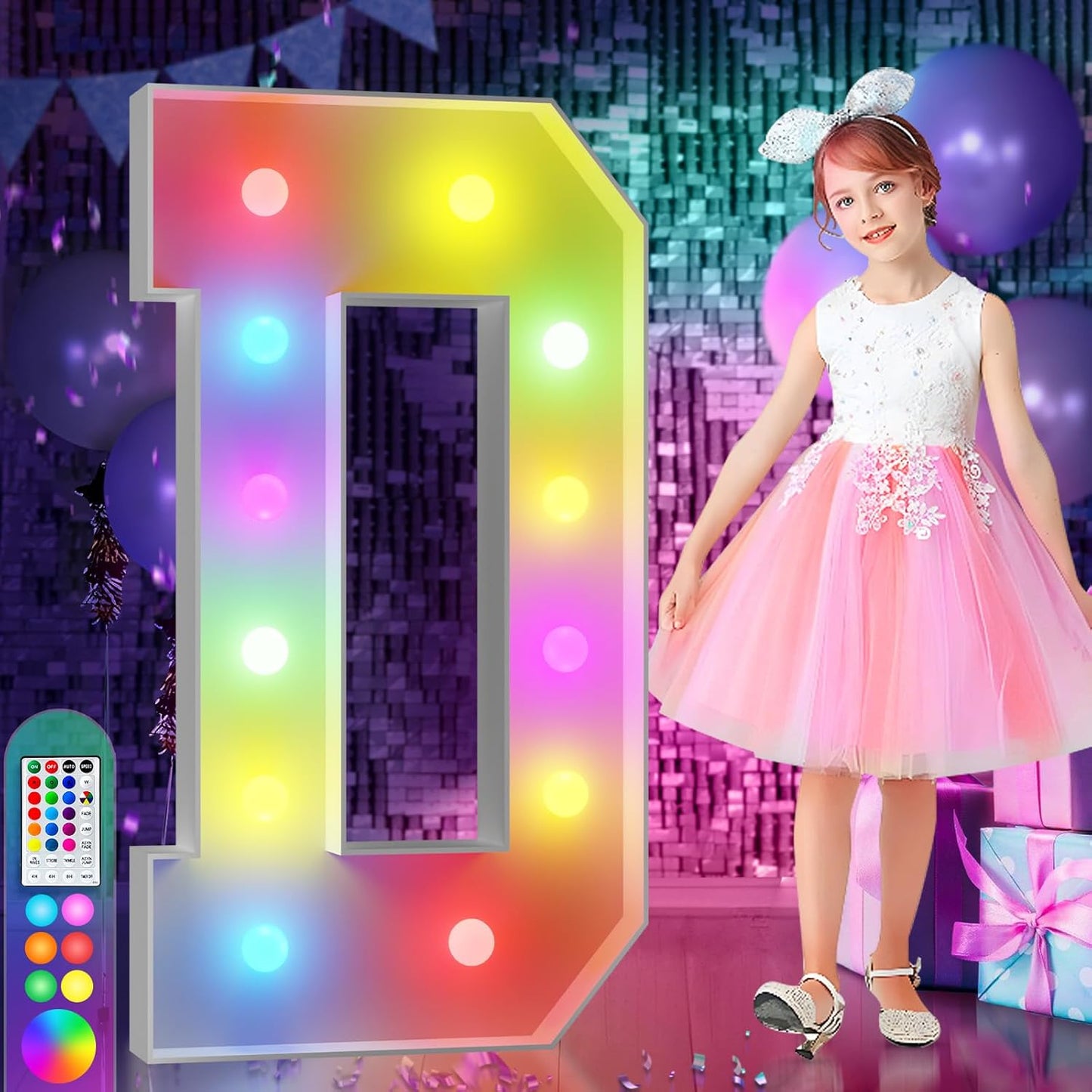 4FT Colorful Marquee Light Up Letters D, 18 Colors Light Up Alphabet Signs with Remote, Marry Me Sign, Large Letter for Birthday Engagement Anniversary Wedding Party Decor