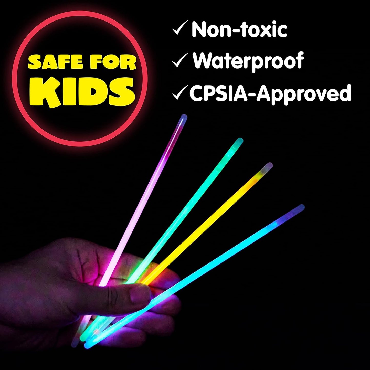 JOYIN 600 Pcs 8" Glowsticks, Halloween Supplies Pack, Bracelets Necklaces, Glow in the Dark Party Favors, Easter, Christmas, Football Party Supplies