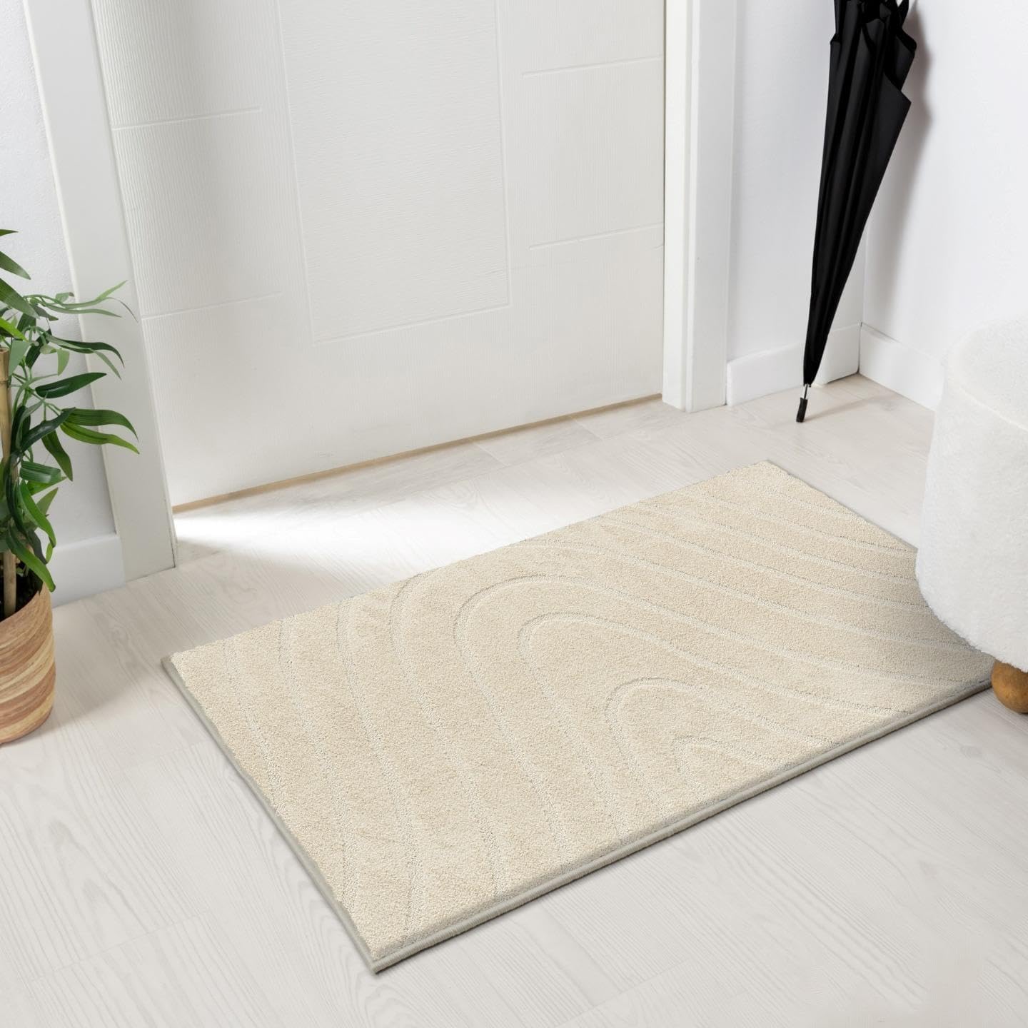 LUXE WEAVERS Modern Geometric Wave Cream 2x3 Area Rug