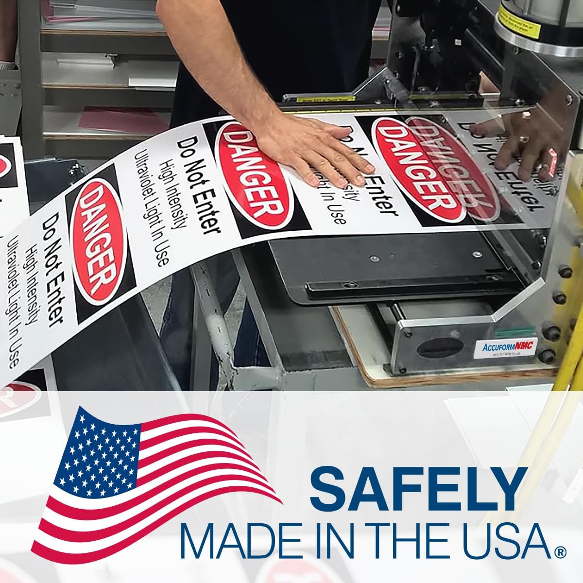 Custom OSHA Style Caution Sign 7" x 10" Adhesive Vinyl Sign, Customizable "Your Text Here", by AccuformNMC Made in USA