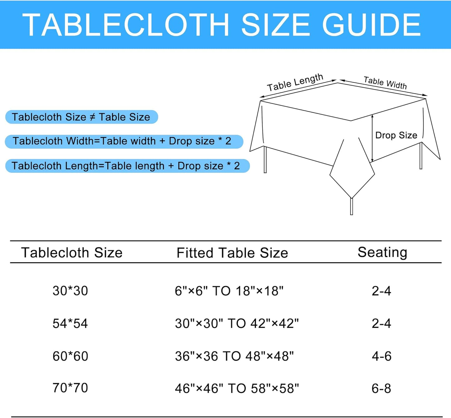 Hiasan Faux Linen Square Tablecloth - Wrinkle and Stain Resistant Washable Table Cloth for Kitchen Dining Room Holiday Table Cover for Party Dinner, Black, 60 x 60 Inch