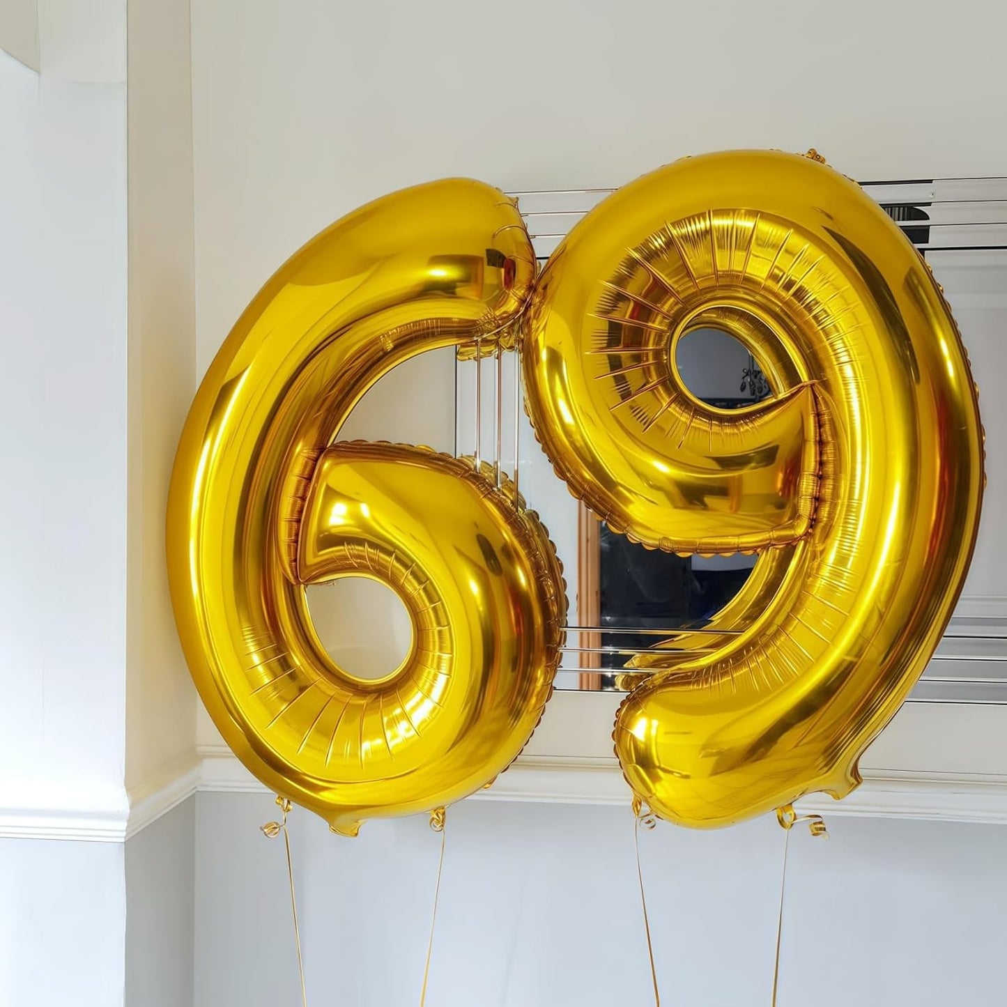 Gold 8 Balloon Number,40 Inch Number 8 Balloon Large Gold 8 Foil Mylar Helium Balloon for Birthday Party Decorations