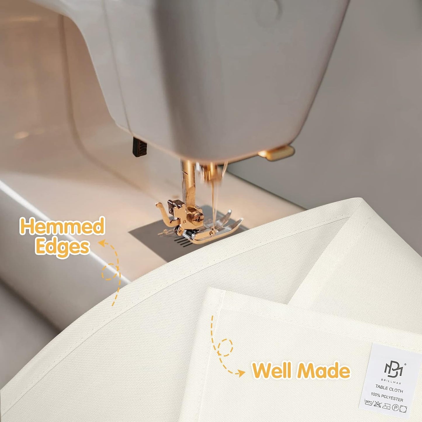 BRILLMAX 10 Pack Ivory Tablecloths for 6 Foot Rectangle Tables 60 x 102 Inch - 6ft Rectangular Bulk Linen Polyester Fabric Washable Cloth Cover for Wedding Reception Banquet Birthday Party