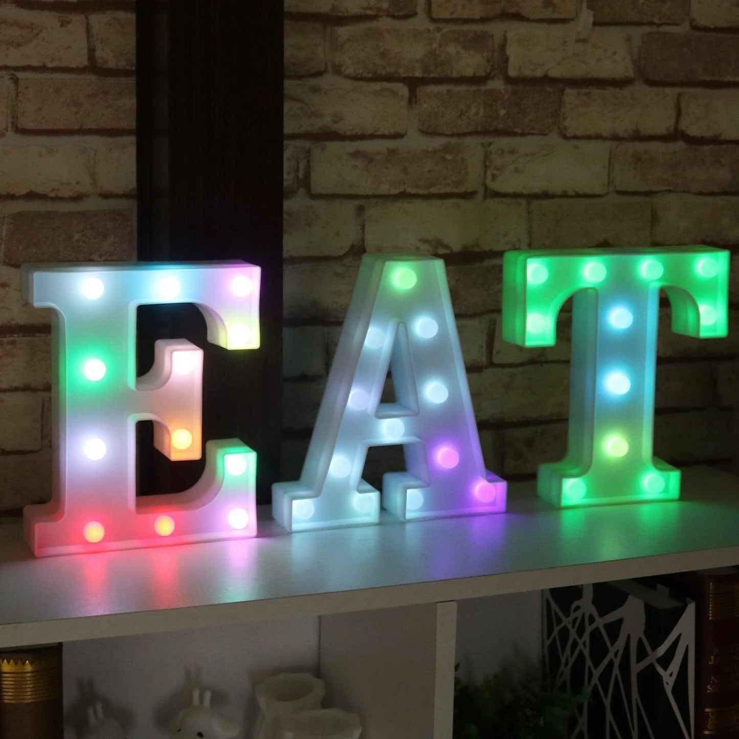 Pooqla Colorful Marquee Letters LED Light Up Letters with Remote, Party Birthday Letter with Lights Decorations for Classroom Room Dorm Home - Multicolor Letter Y