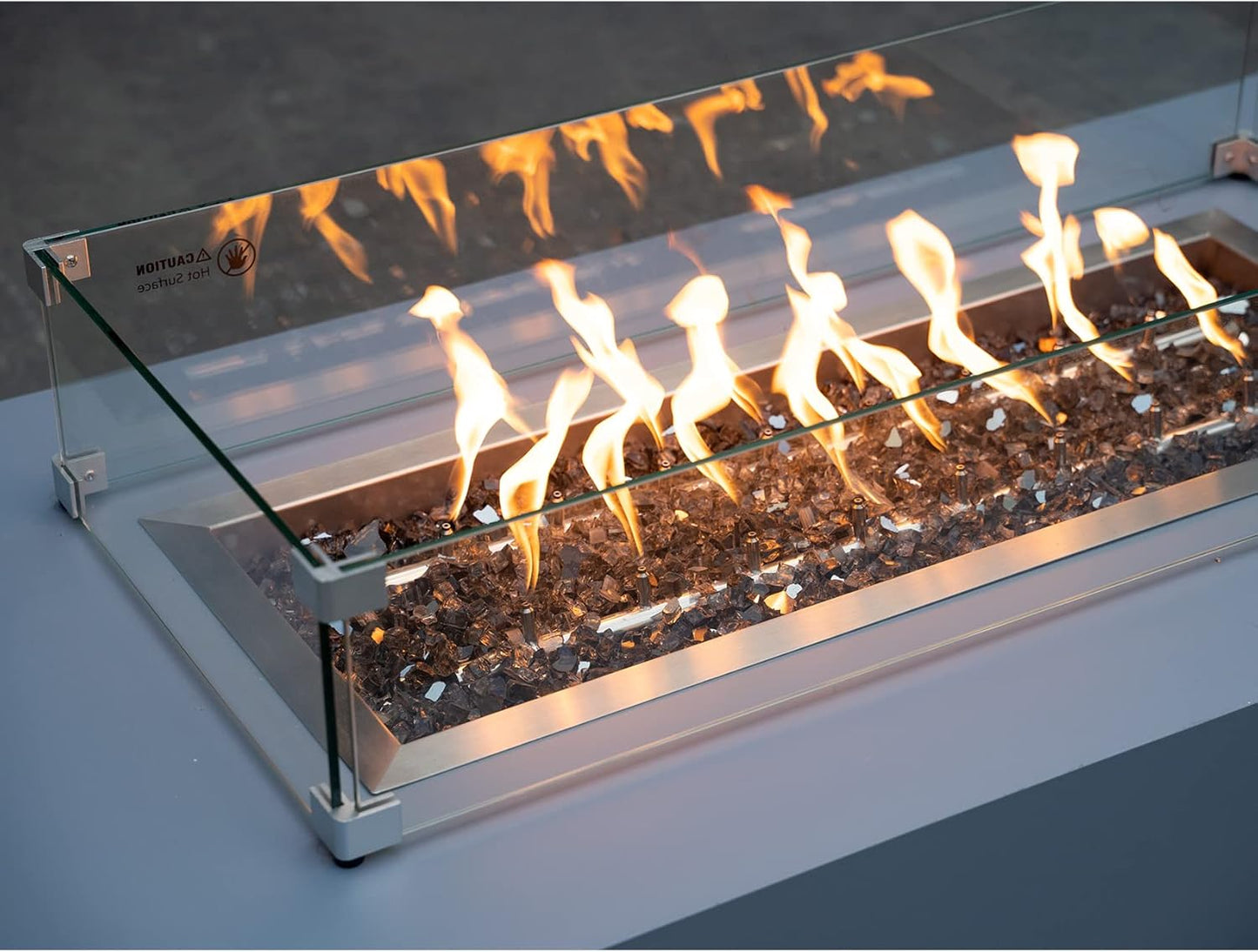 Stanbroil 10-Pound Fire Glass - 1/4 inch Reflective Tempered Fire Glass for Fireplace Fire Pit, Bronze Reflective