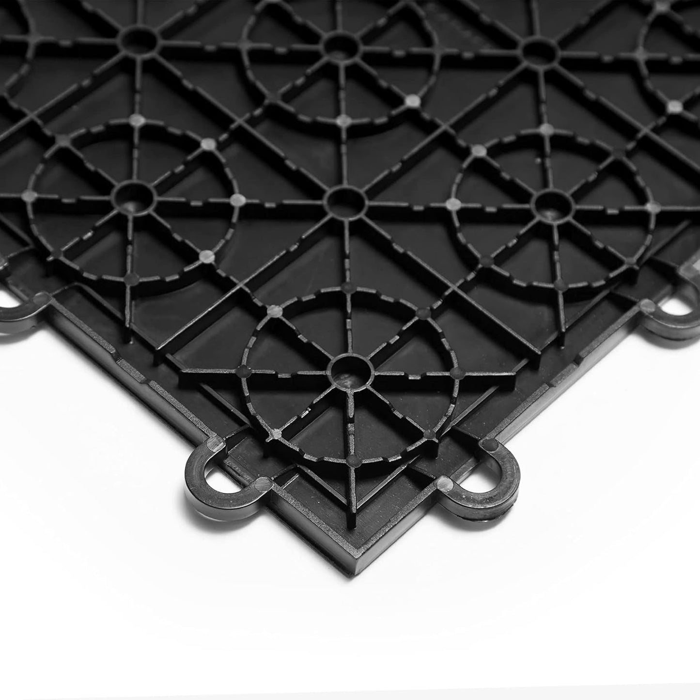 IncStores 3/8" Thick Snap Together Dance Flooring Tiles | 12”x12” Printed Vinyl Dance Floor Tiles for Practice & Performance | Black | 40 Tile Pack